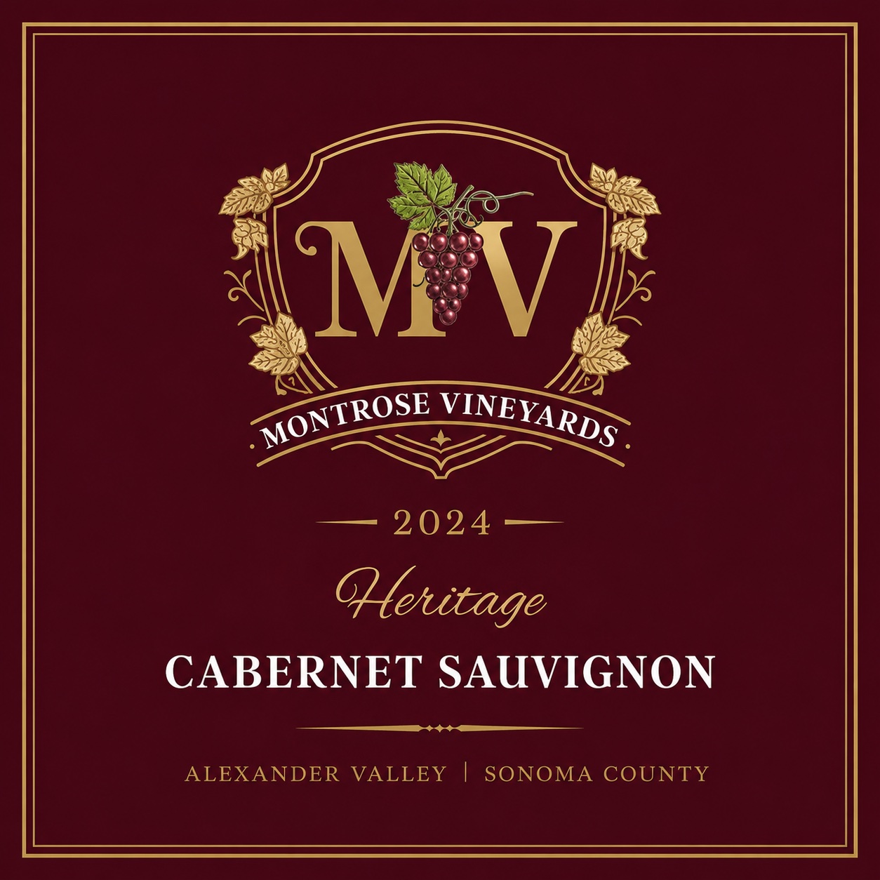 Montrose Vineyards 2024 Heritage Cabernet Sauvignon front label
