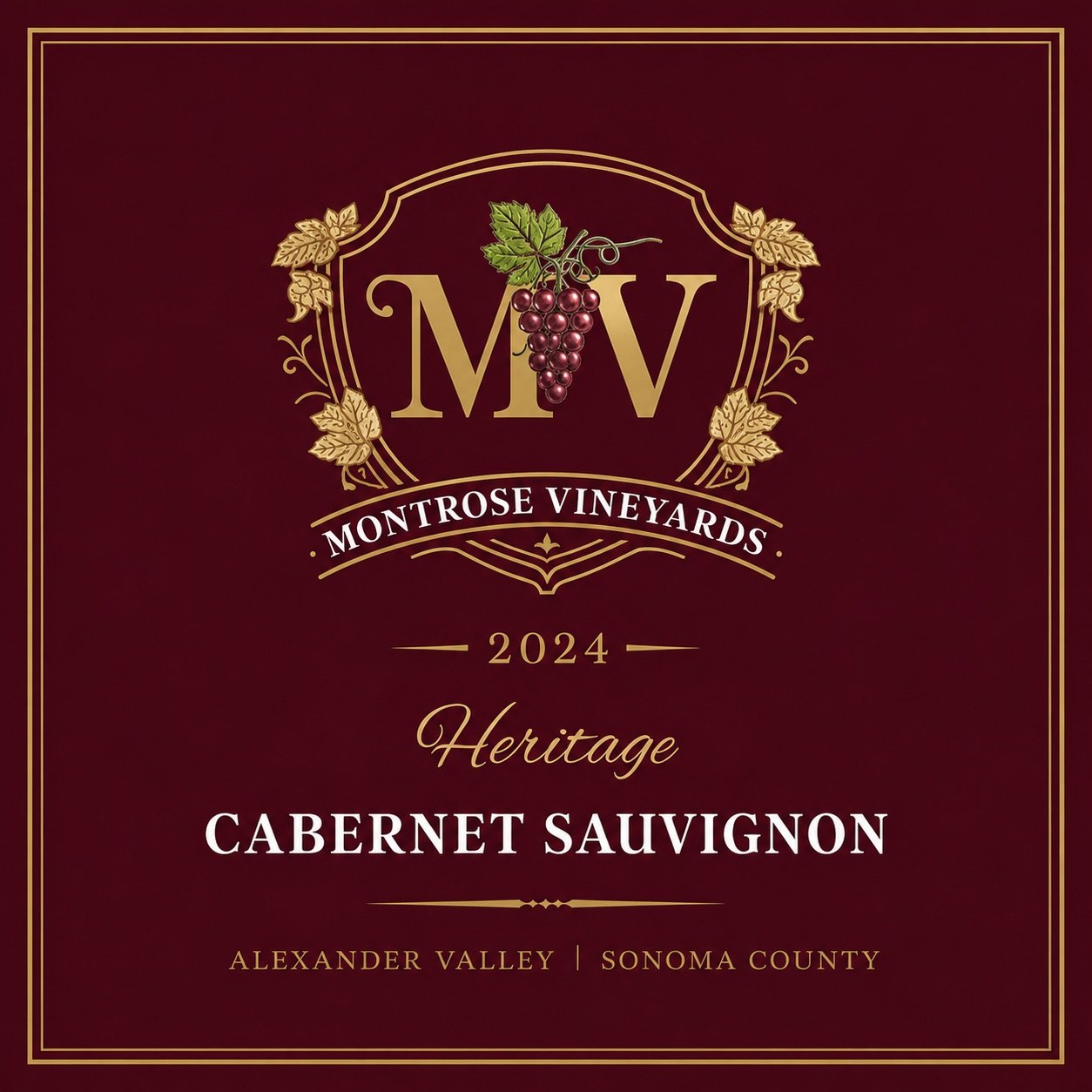 Montrose Vineyards 2024 Heritage Cabernet Sauvignon front label
