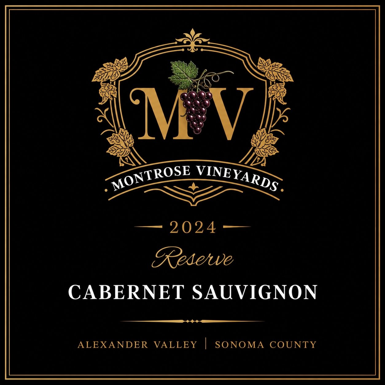 Montrose Vineyards 2024 Reserve Cabernet Sauvignon front label